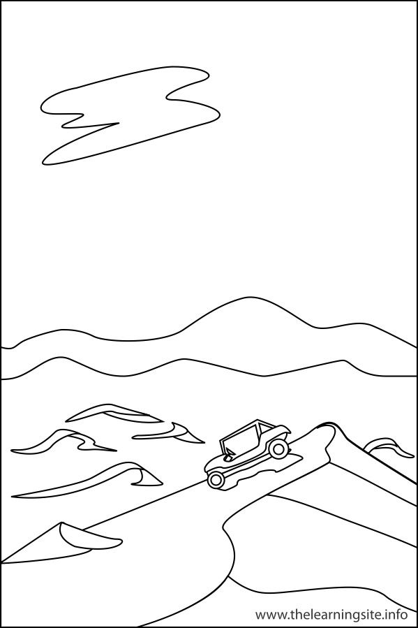 coloring-page-outline-nature-landforms-sand-dunes