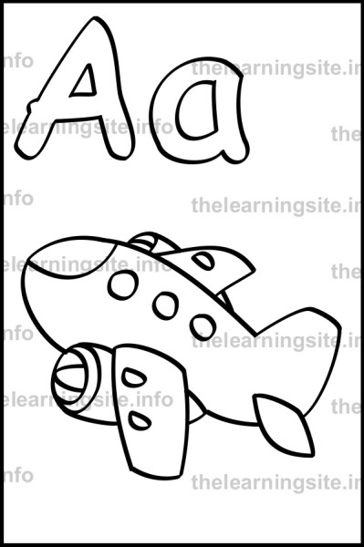 Letter A Flashcard – Simple Airplane – The Learning Site