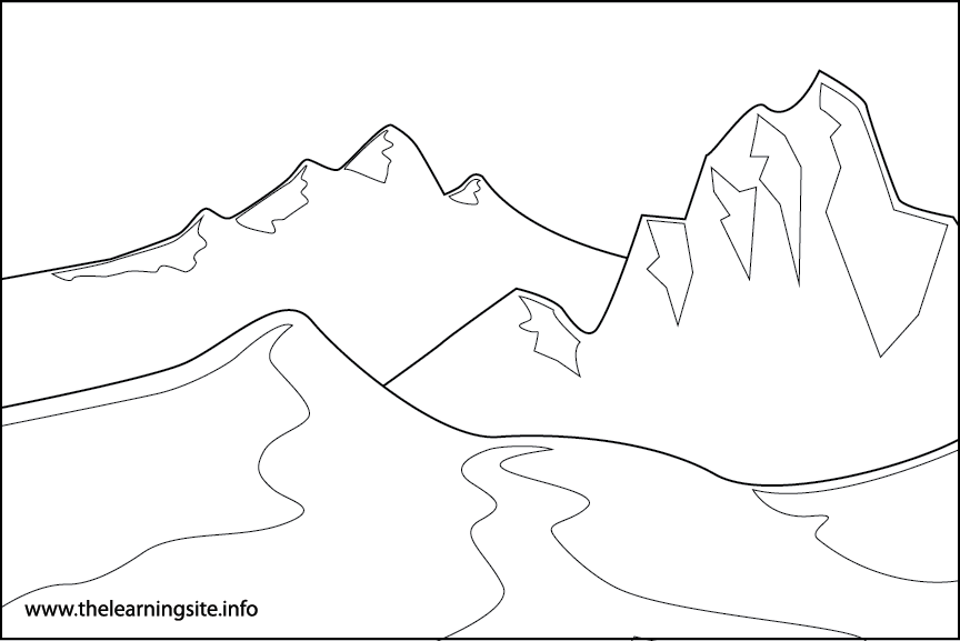 Mountains Coloring Page