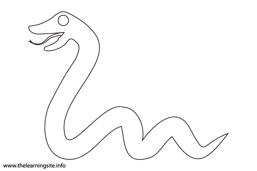Animal Adjective Poisonous Viper Coloring Page Flashcard Illustration