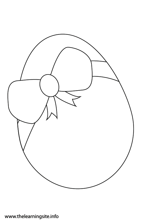 Easter Egg Coloring Page Flashcard Illustration
