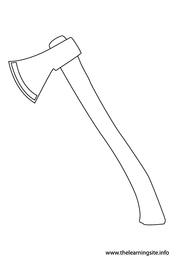 Tool Axe Coloring Page Flashcard Illustration