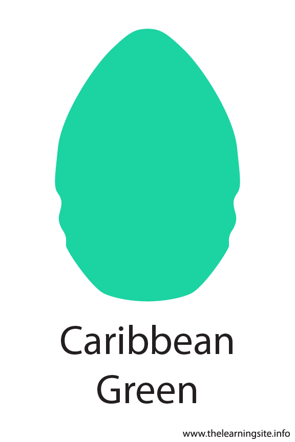Caribbean Green Crayola Color Flashcard Illustration