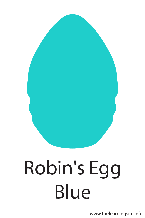 Robin's Egg Blue Crayola Color Flashcard Illustration