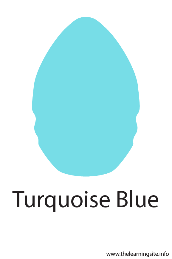 Turquoise Blue Crayola Color Flashcard Illustration