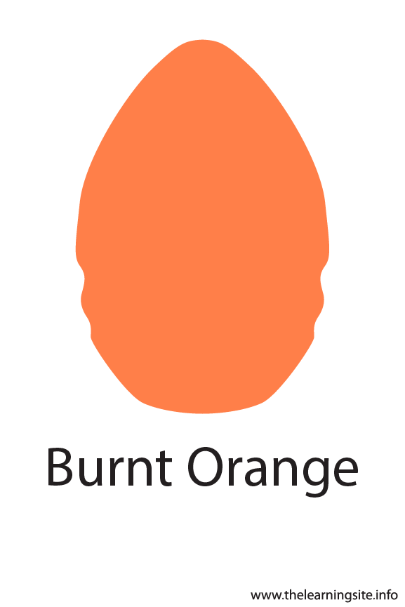 Burnt Orange Crayola Color Flashcard Illustration