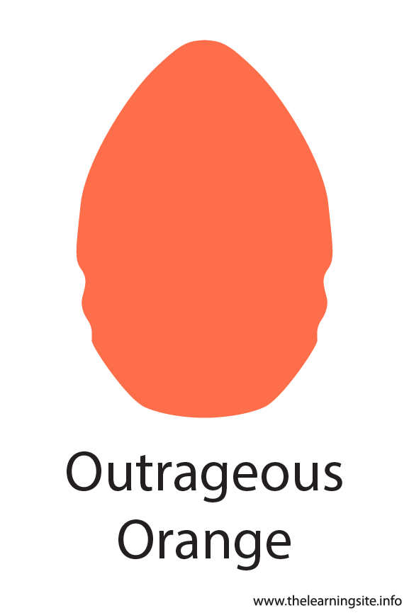 Outrageous Orange Crayola Color Flashcard Illustration