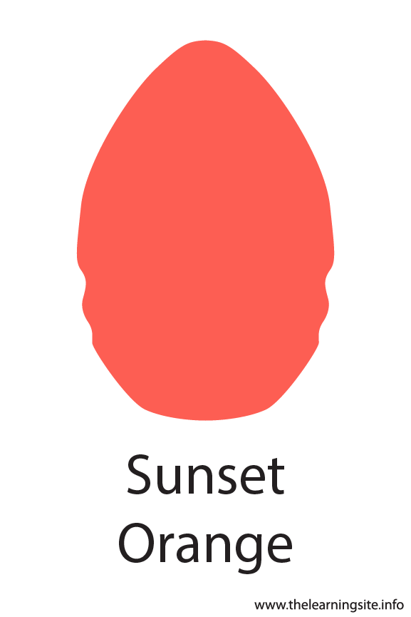 Sunset Orange Crayola Color Flashcard Illustration
