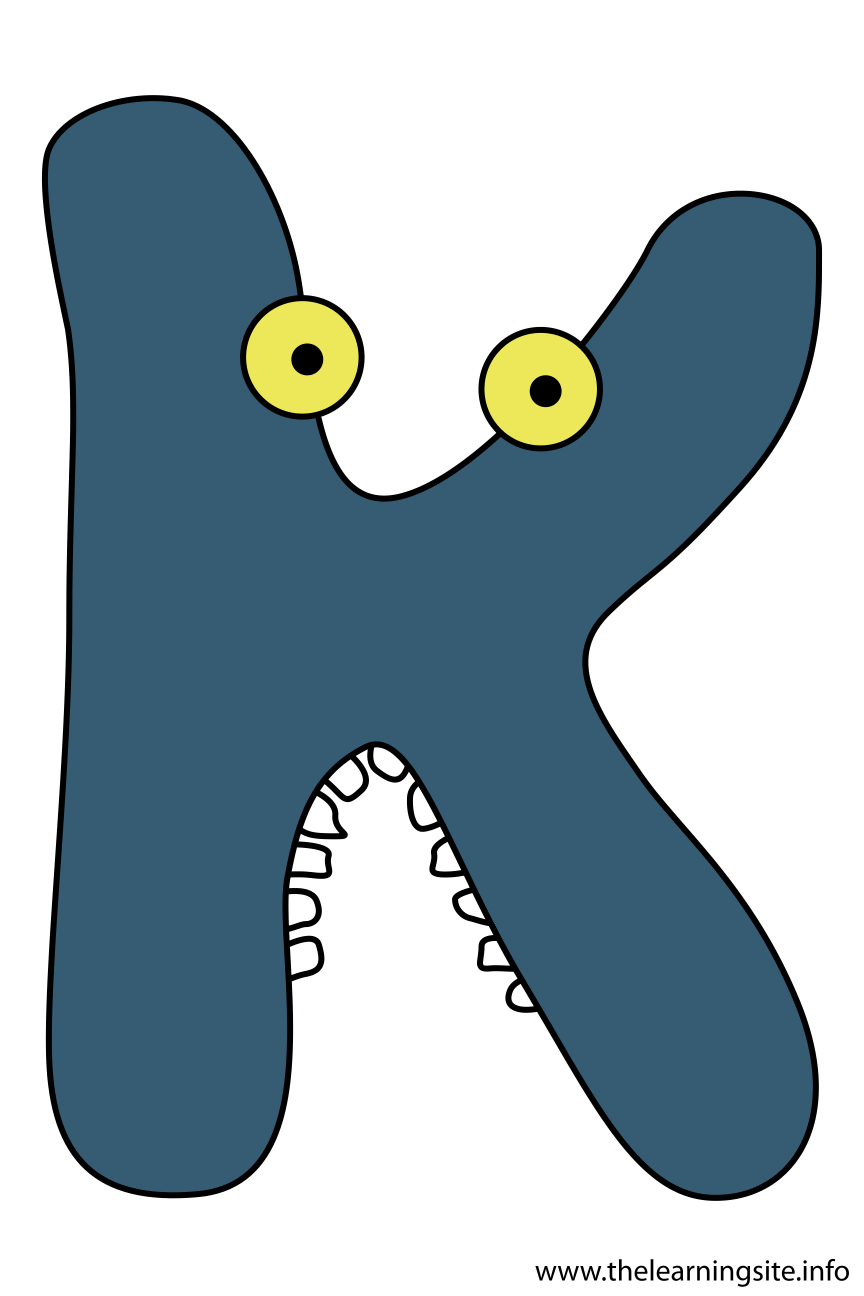 Alphabet Character Letter K Flashcard Illustration