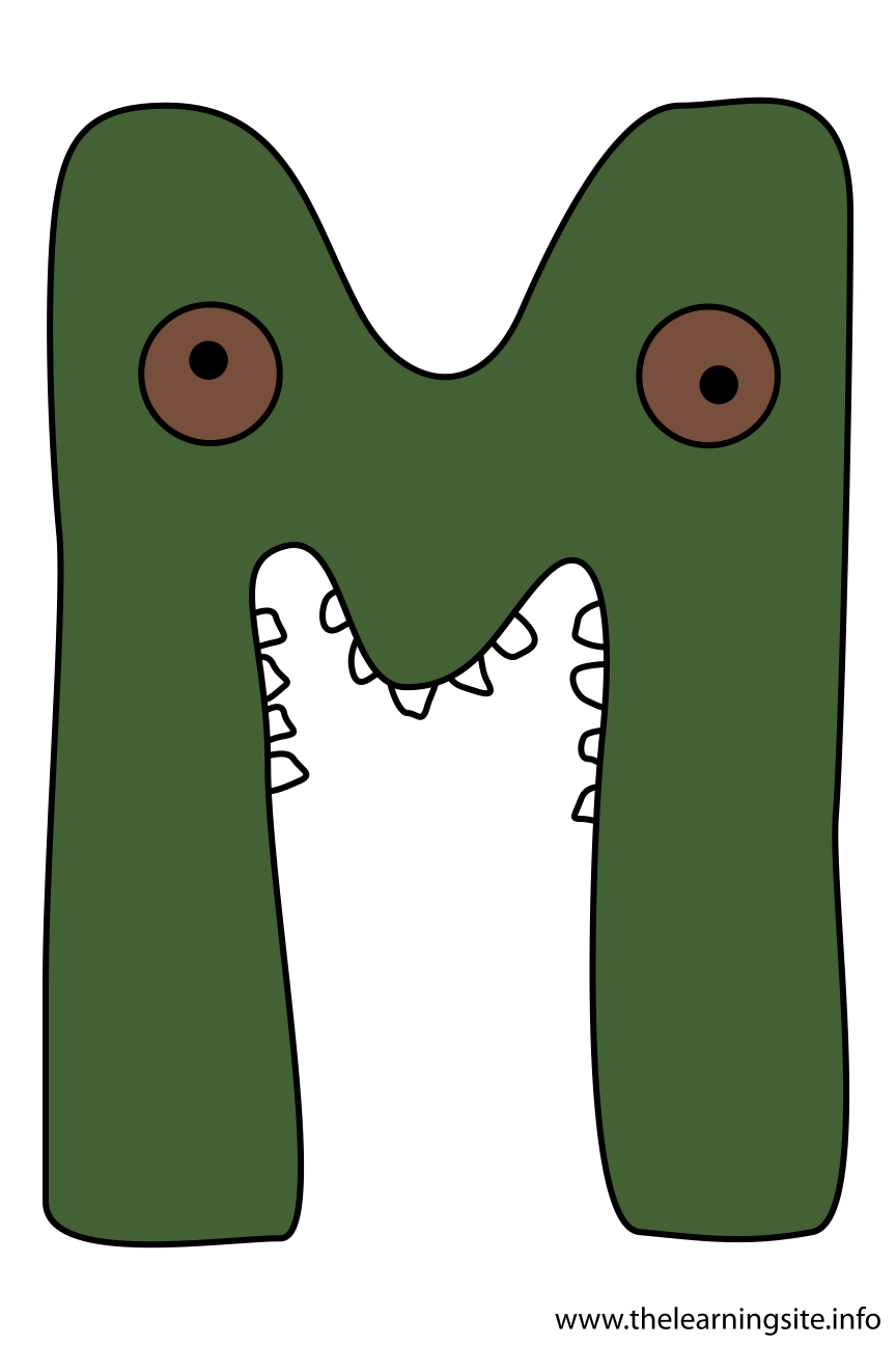 Alphabet Character Letter M Flashcard Illustration