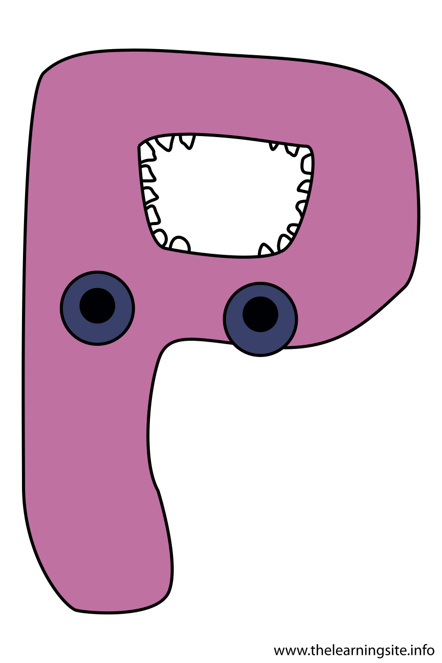Alphabet Character Letter P Flashcard Illustration