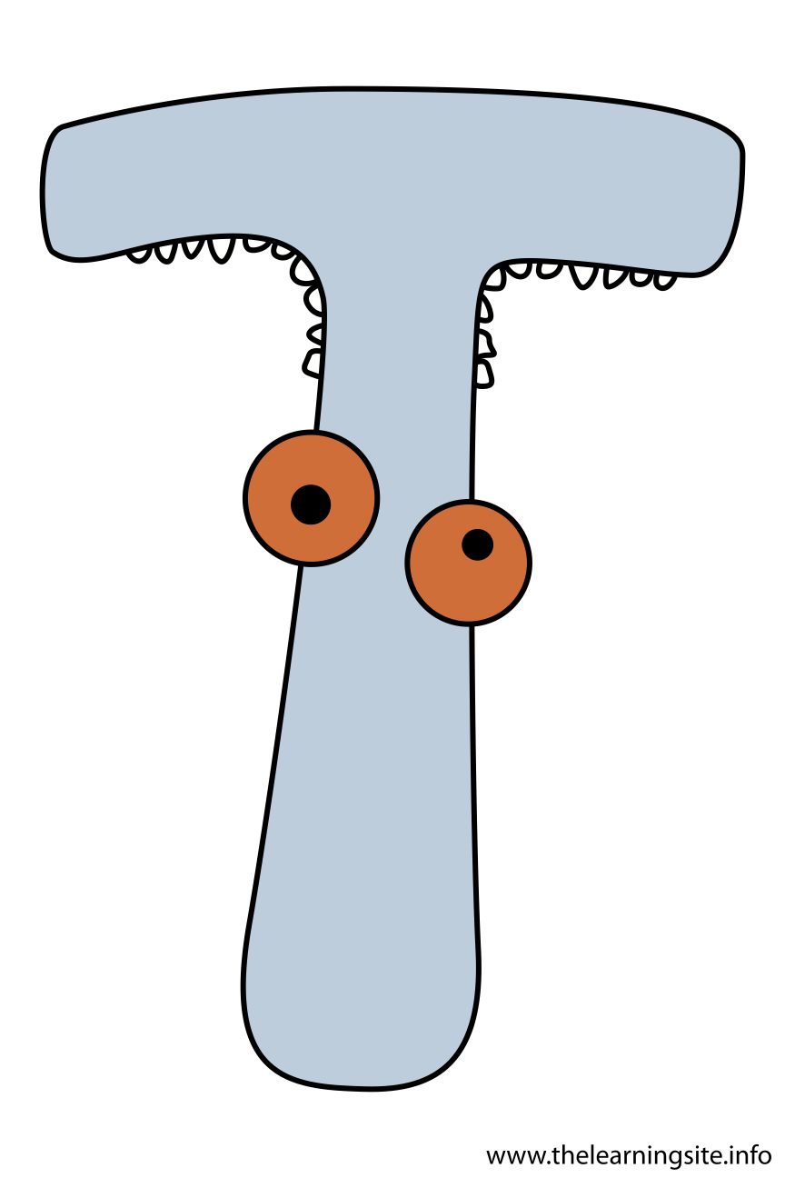 Alphabet Character Letter T Flashcard Illustration