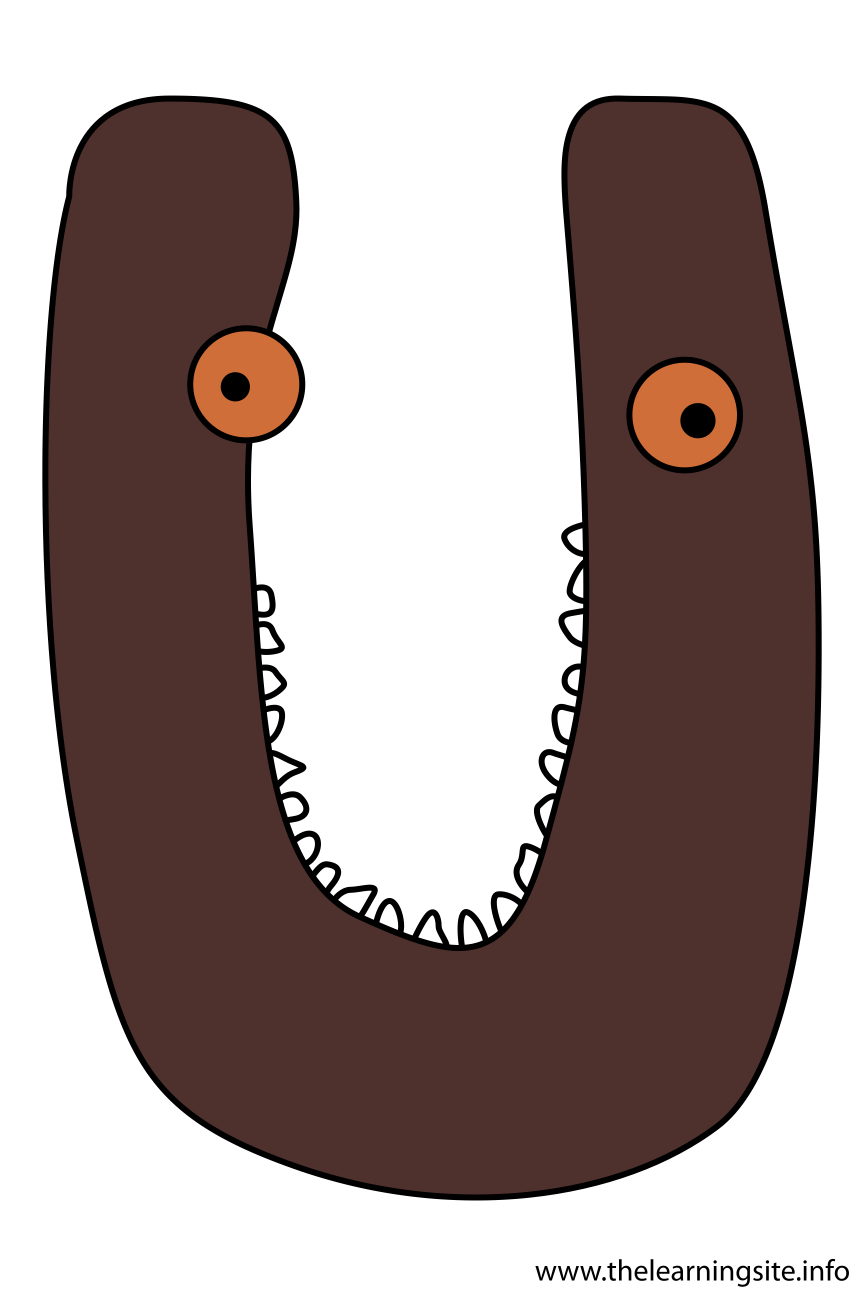 Alphabet Character Letter U Flashcard Illustration