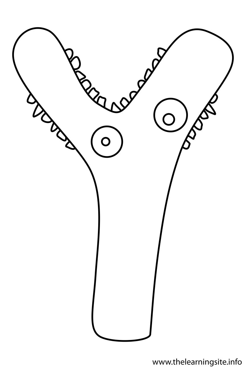 Alphabet Character Letter Y Coloring Page Outline Flashcard Illustration